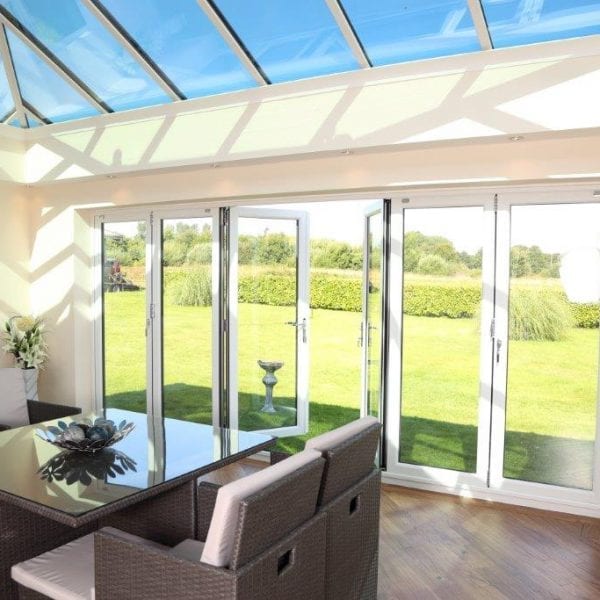 Orangery home extension with wide lantern roof by Allerton Windows.