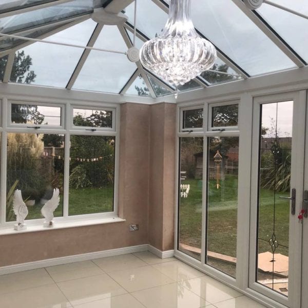 Edwardian-style conservatory in Wirral by Allerton Windows.