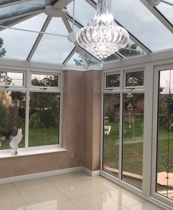 Edwardian-style conservatory in Wirral by Allerton Windows.