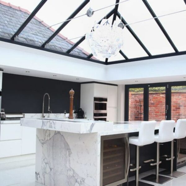 Home extension with roof lantern in Liverpool.