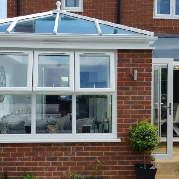 Orangery extension with UPVC tilting windows in Liverpool.
