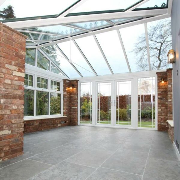 Orangery extension with tiled floor in Liverpool by Allerton Windows.
