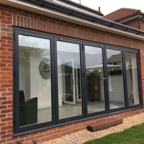 Single storey home extension with bifold doors by Allerton Windows.