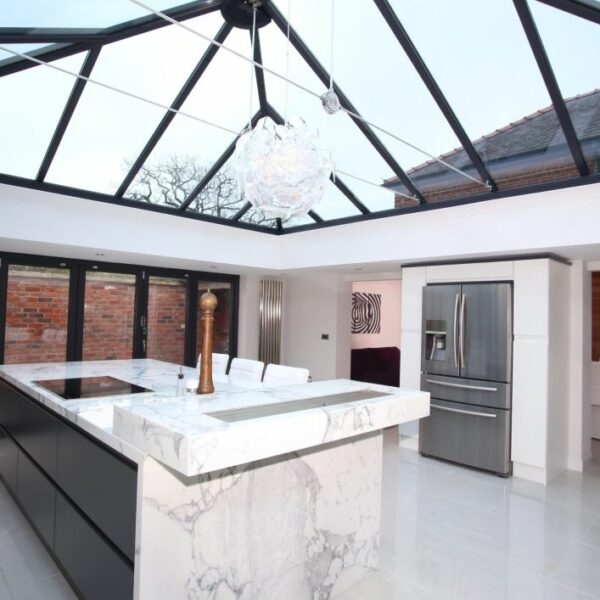 Home extension with roof lantern in Liverpool.