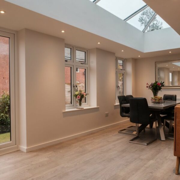 Home extension with french windows and french doors in Liverpool by Allerton Windows.