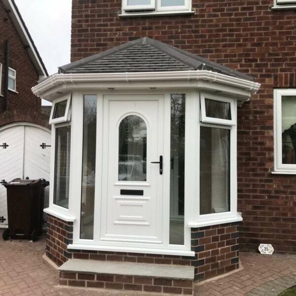 Hexagonal double-glazed porch extension in Liverpool.