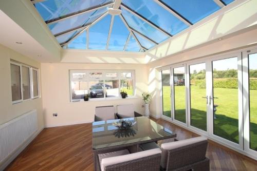 Orangery extension with bifold doors in Chester by Allerton Windows.